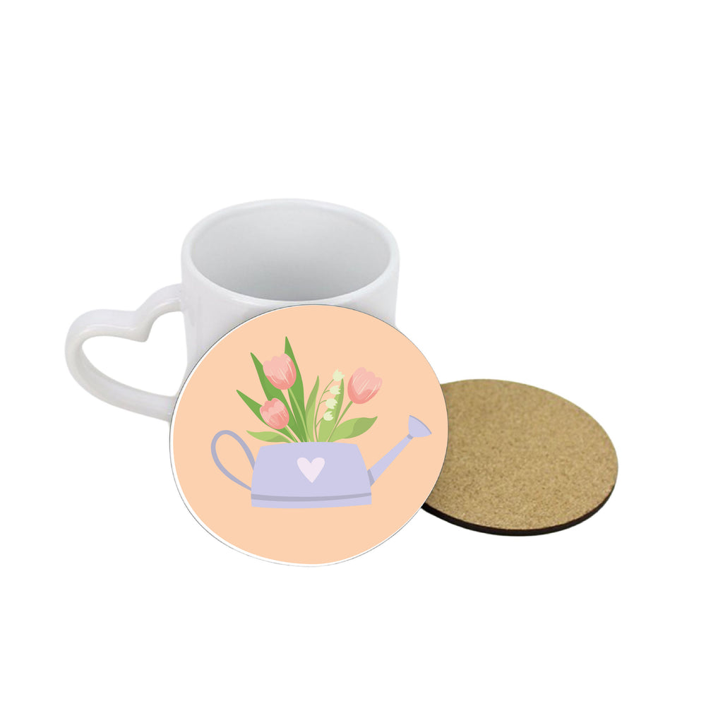 Purple Watering Can Circle Coaster