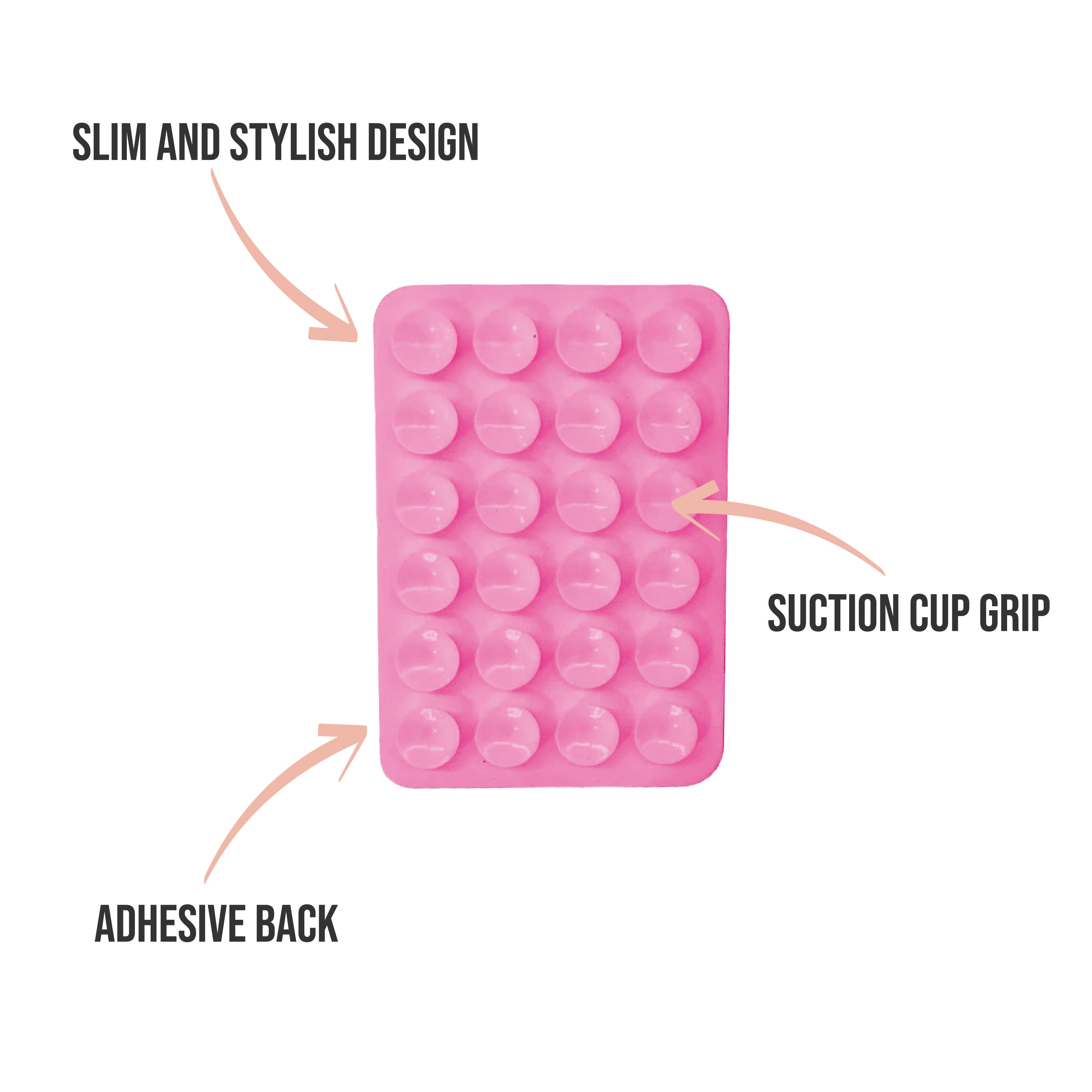 Sicky Back Phone Light Pink Sticky Phone Mount – LoveCases