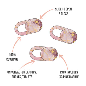 Pink Marble Camera Covers