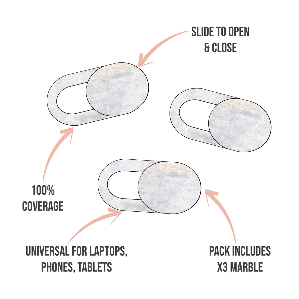 White Marble Camera Covers