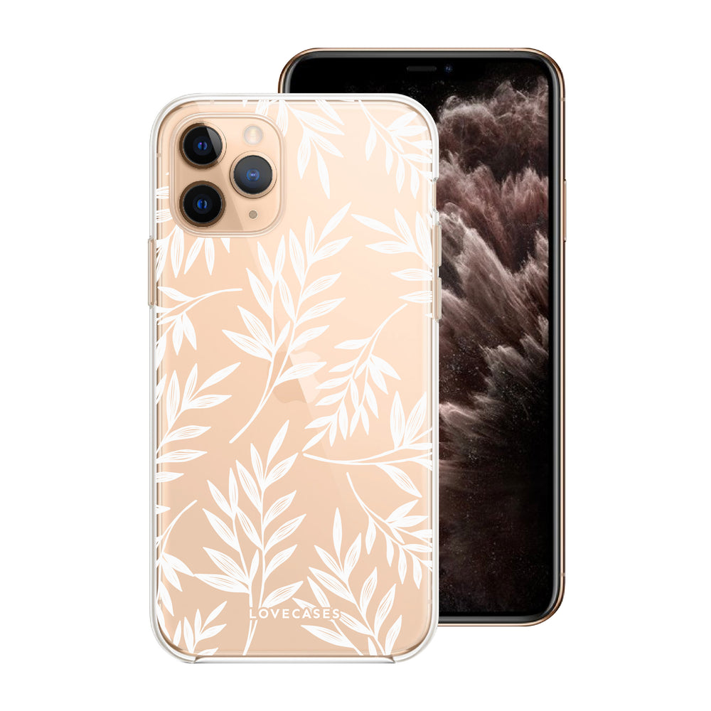 White Tropical Palm Phone Case