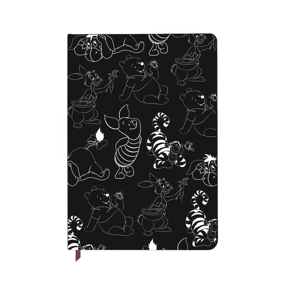 White Winnie & Friends Black Notebook
