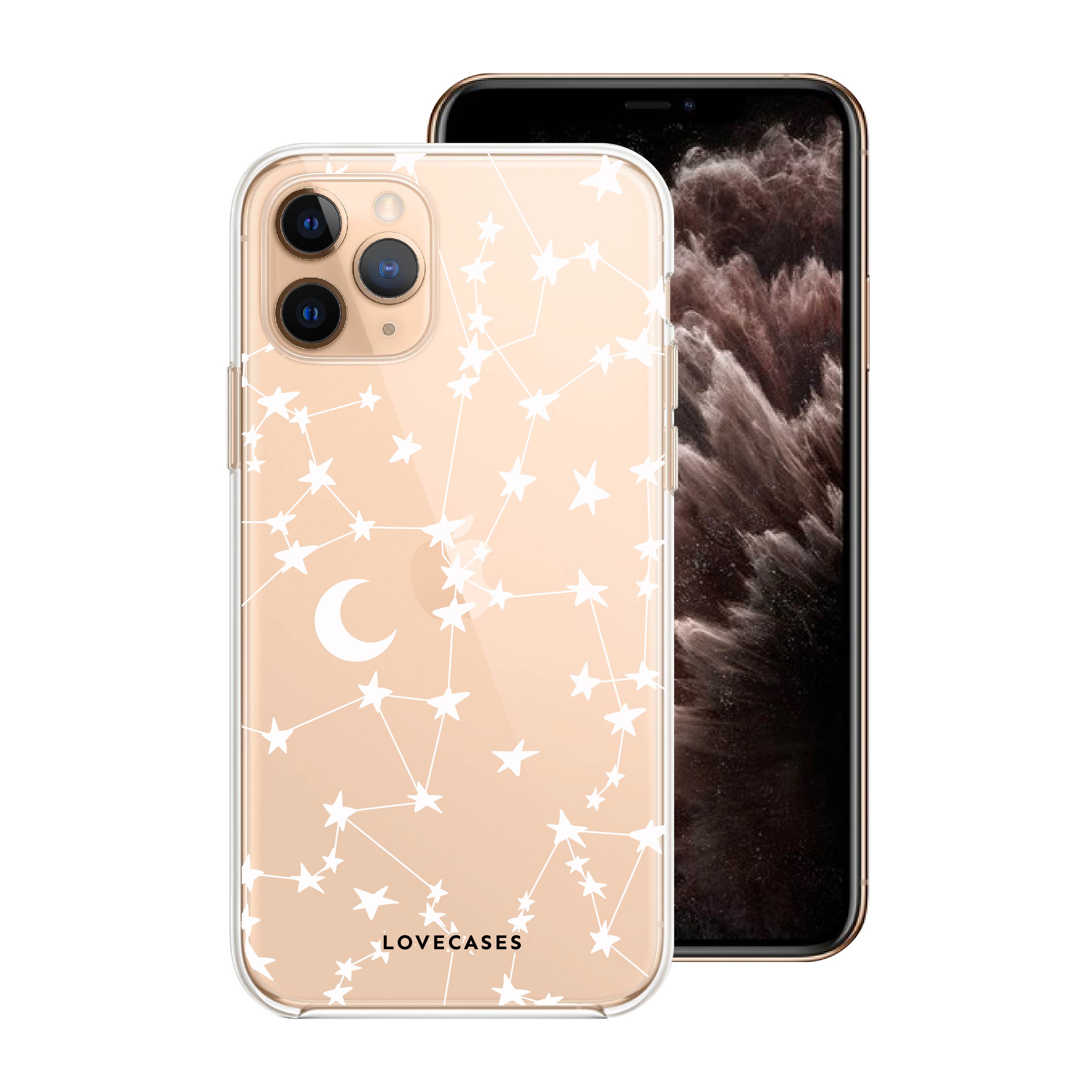 White Stars & Moons Phone Case